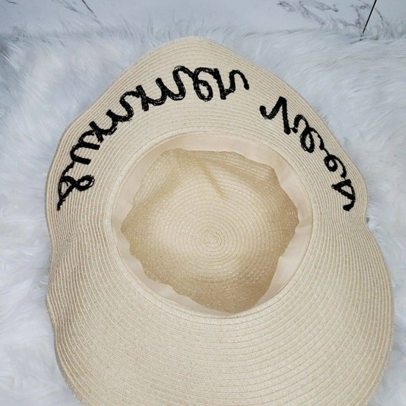 Summer Vibes Straw Floppy Big Beach Hat Summer - Picture 2 of 2